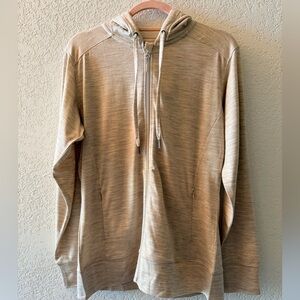 WOOLX Ryann Merino Cream Zip Up Hoodie Jacket Women’s Size Medium